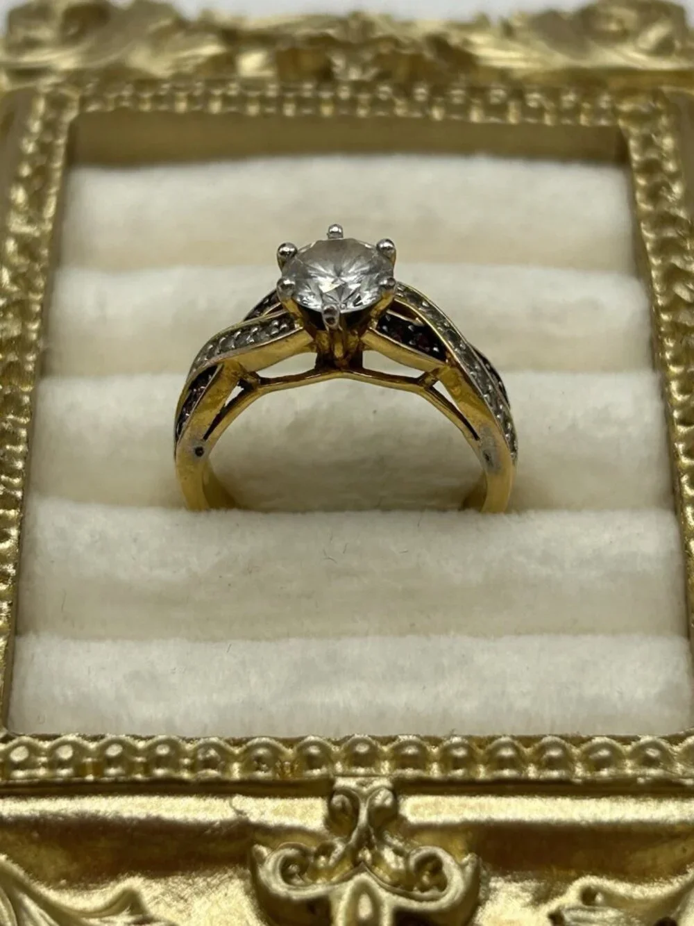 Danbury Mint Ring Purple Gold Tone Size 7 Personalize Name Anna Birthstone Gift - Picture 5 of 14